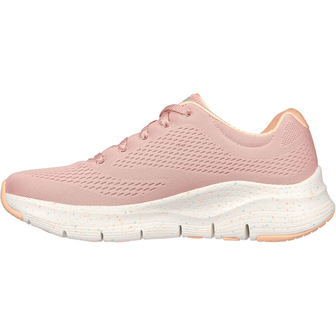 Women's Wide Fit Skechers 149566 Arch Fit Freckle Me Trainers in Pink/Multi - Image 4