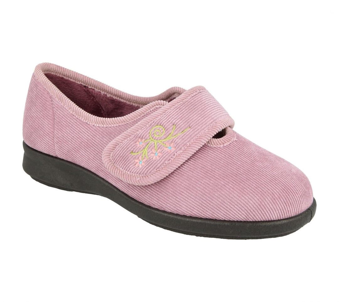 Womens Wide Fit DB Dallas Slippers in Denim Blue - Image 7