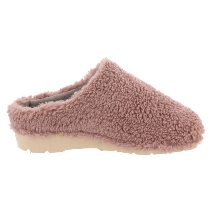 Women's Wide Fit DB Tatum Mule Slippers in Grey Fleece - Image 1