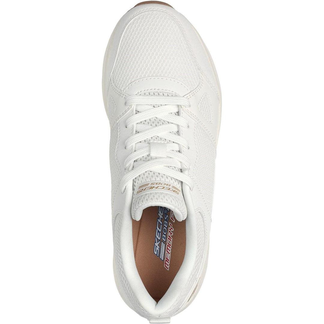Womens Wide Fit Skechers 117268 Bobs Sparrow 2.0 Retro Clean Trainers in Off White - Image 5