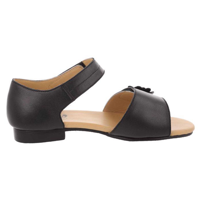Women's Wide Fit DB Peony Sandals in Black Leather - Image 1