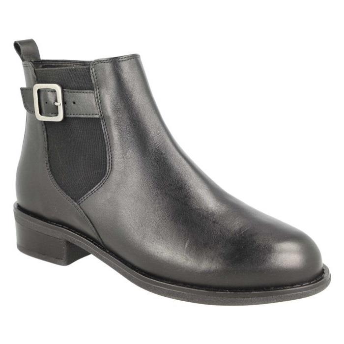 Women's Wide Fit DB Esme Boots in Black Leather - Image 3