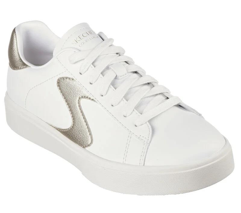 Women's Wide Fit Skechers 185016 Eden Lx Beaming Trainers in White/Black - Image 9