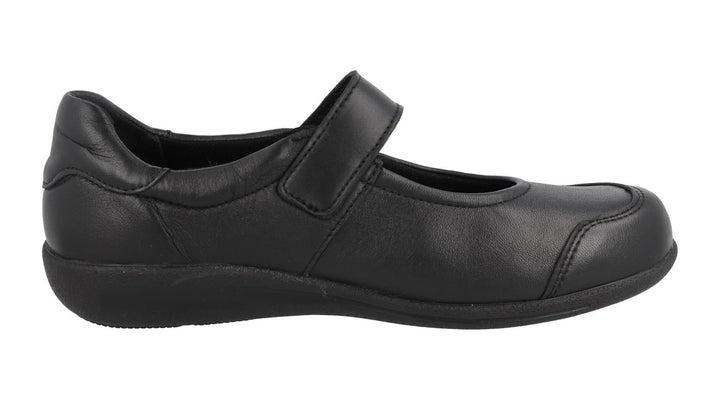 Women's Wide Fit DB Redpoll Shoes in Black Stretch Leather - Image 1