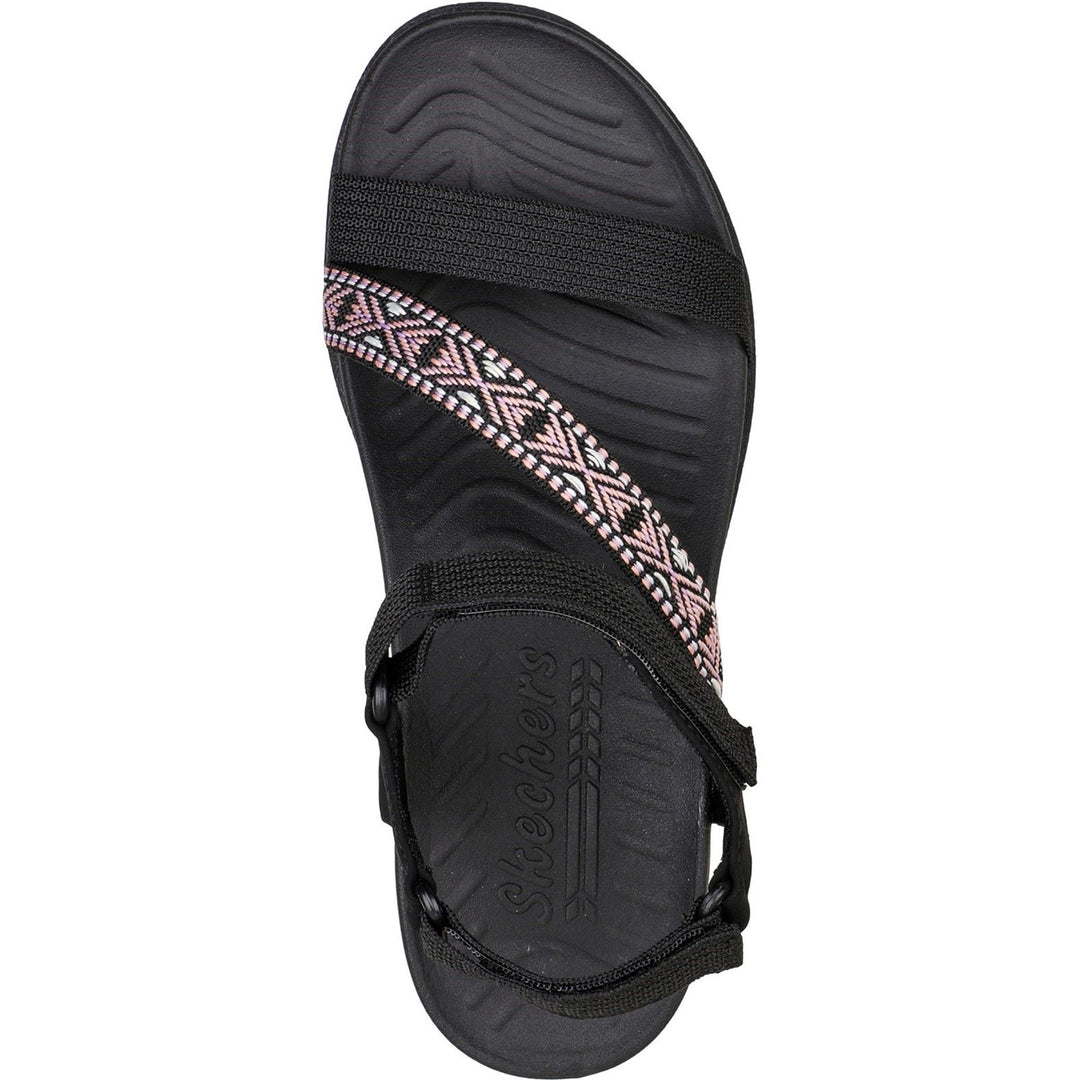 Women's Wide Fit Skechers 163221 Reggae Lite Beachy Sunrise Sandals in Black - Image 5