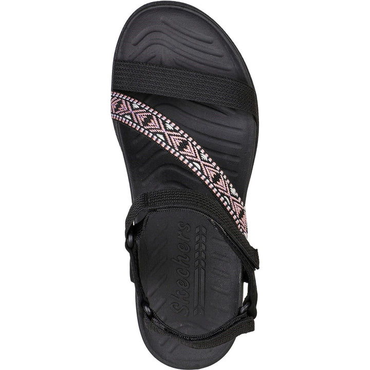 Women's Wide Fit Skechers 163221 Reggae Lite Beachy Sunrise Sandals in Black - Image 1