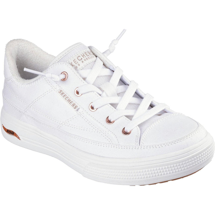 Women's Wide Fit Skechers 177190W Arch Fit Arcade Meet Ya There Shoes in White - Image 1