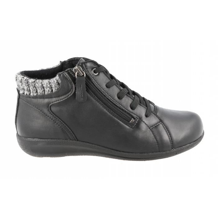 Women's Wide Fit DB Pipit Boots in Black Stretch Lea - Image 2