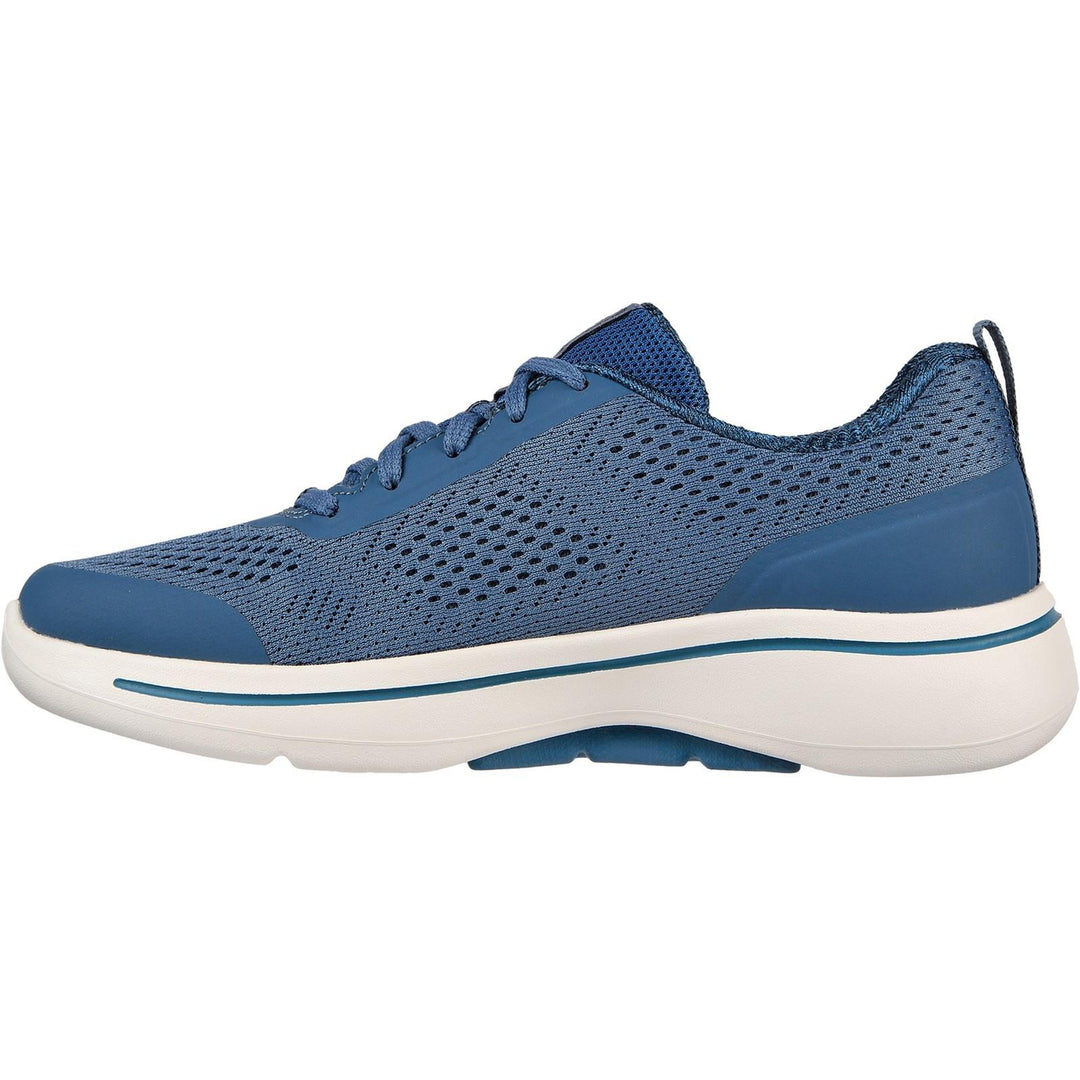 Women's Wide Fit Skechers 124404 Go Walk Arch Fit Motion Breez Trainers in Blue - Image 4
