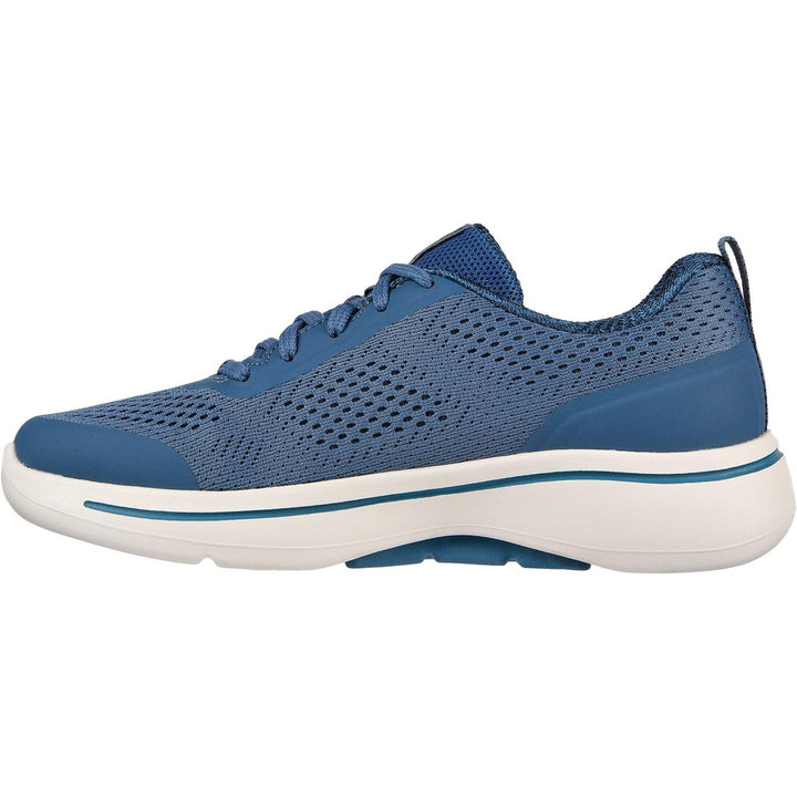 Women's Wide Fit Skechers 124404 Go Walk Arch Fit Motion Breez Trainers in Blue - Image 1