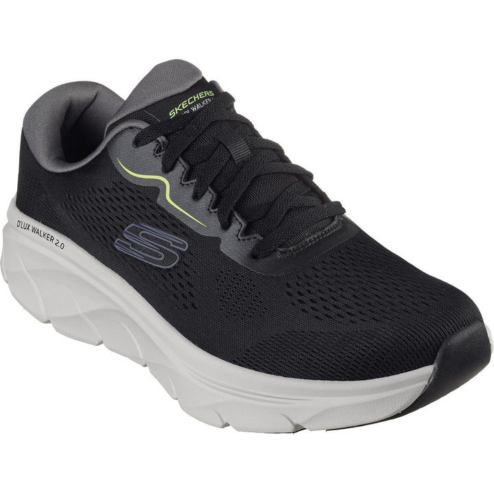 Men's Wide Fit Skechers 232714 D'lux Walker 2.0 Swave Trainers in Black /Lime - Image 1