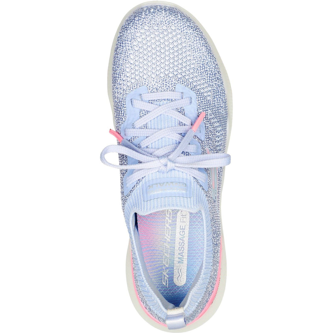 Women's Wide Fit Skechers 124905 Go Walk Massage Fit Upsur Trainers in Grey/Pink - Image 5