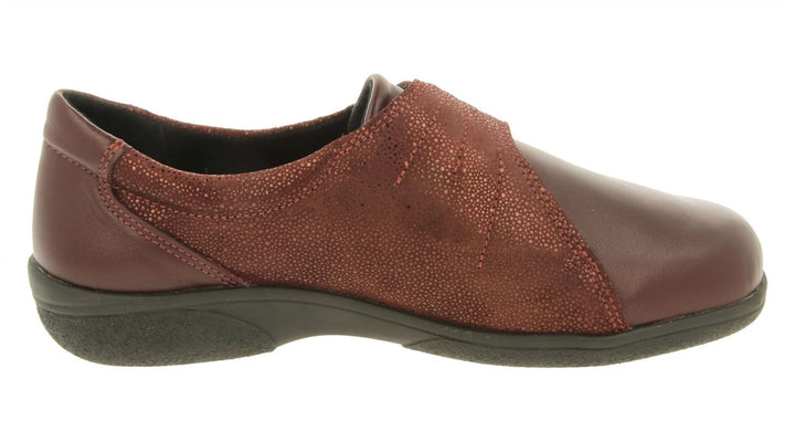 Womens Wide Fit DB Pacific Shoes in Black Leather - Image 1
