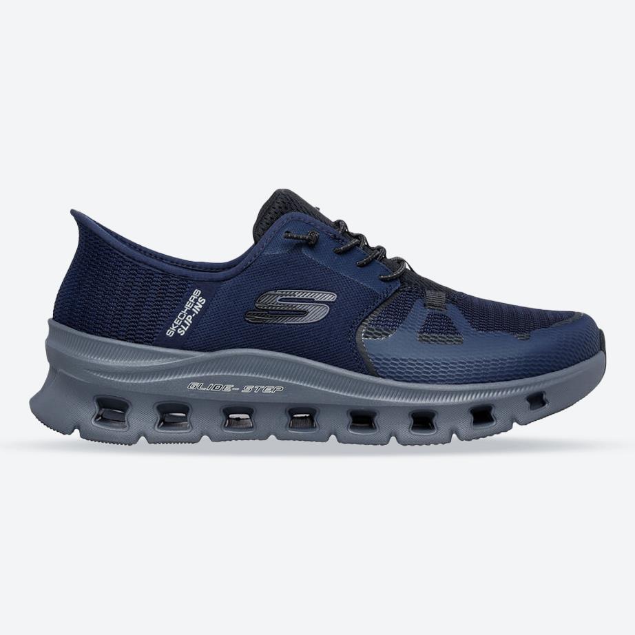 Men's Wide Fit Skechers 232930W Slip-ins Glide Step Pro Trainers in Grey/Charcoal - Image 8