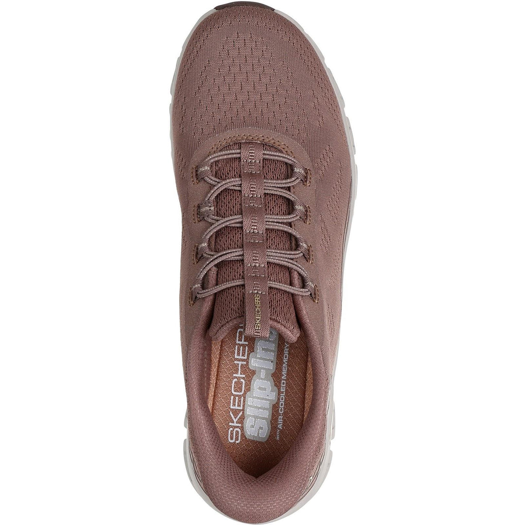 Women's Wide Fit Skechers 104750 Slip-ins Glide Step Elevate Amaze Trainers in Burgundy - Image 12