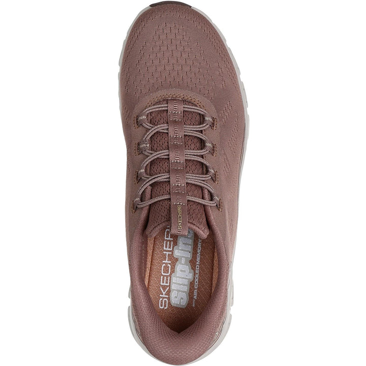 Women's Wide Fit Skechers 104750 Slip-ins Glide Step Elevate Amaze Trainers in Burgundy - Image 1