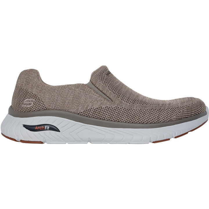 Men's Wide Fit Skechers Arch Fit Crosser Locke Trainers in Taupe - Image 1
