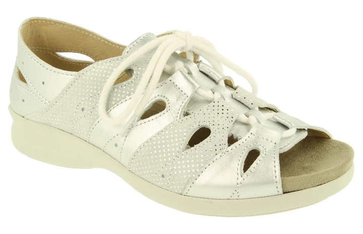 Women's Wide Fit DB Ocean Sandals in Gold Lea / Nubuck - Image 1