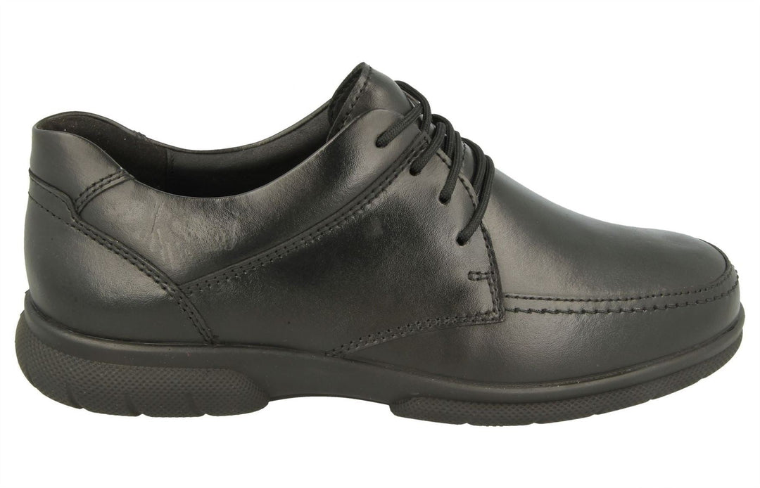 Mens Wide Fit DB Morgan 2 Shoes in Black Leather - Image 2