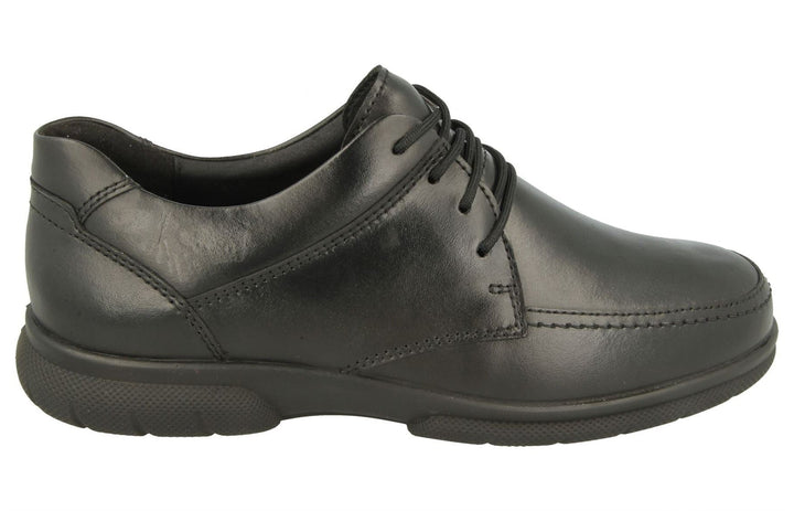 Mens Wide Fit DB Morgan 2 Shoes in Black Leather - Image 1