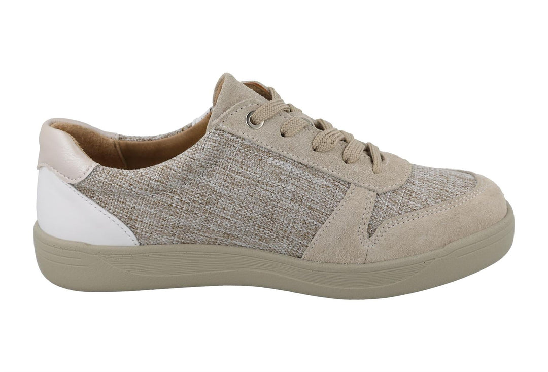 Women's Wide Fit DB Cedar Shoes in Beige - Image 3