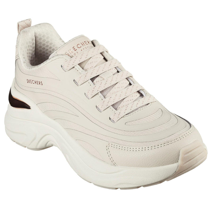 Women's Wide Fit Skechers 177575 Hazel Step N Flow Trainers in White - Image 1