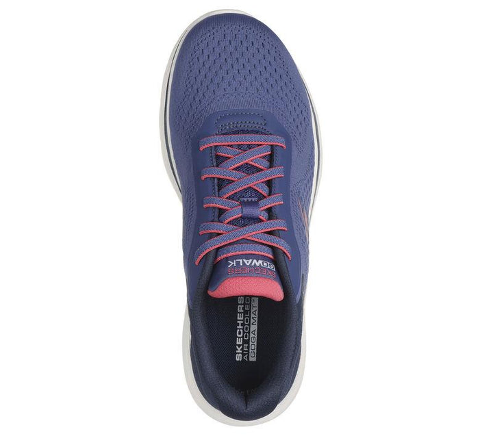 Women's Wide Fit Skechers 125215 Go Walk 7 Cosmic Waves Trainers in Black/Turquoise - Image 1