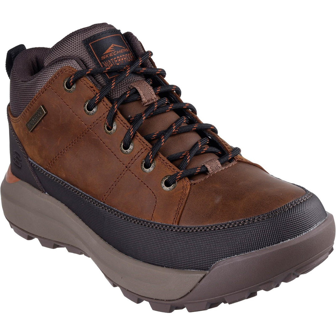 Men's Wide Fit Skechers 210900W Cambert Bruin Boots in Dark Brown - Image 3