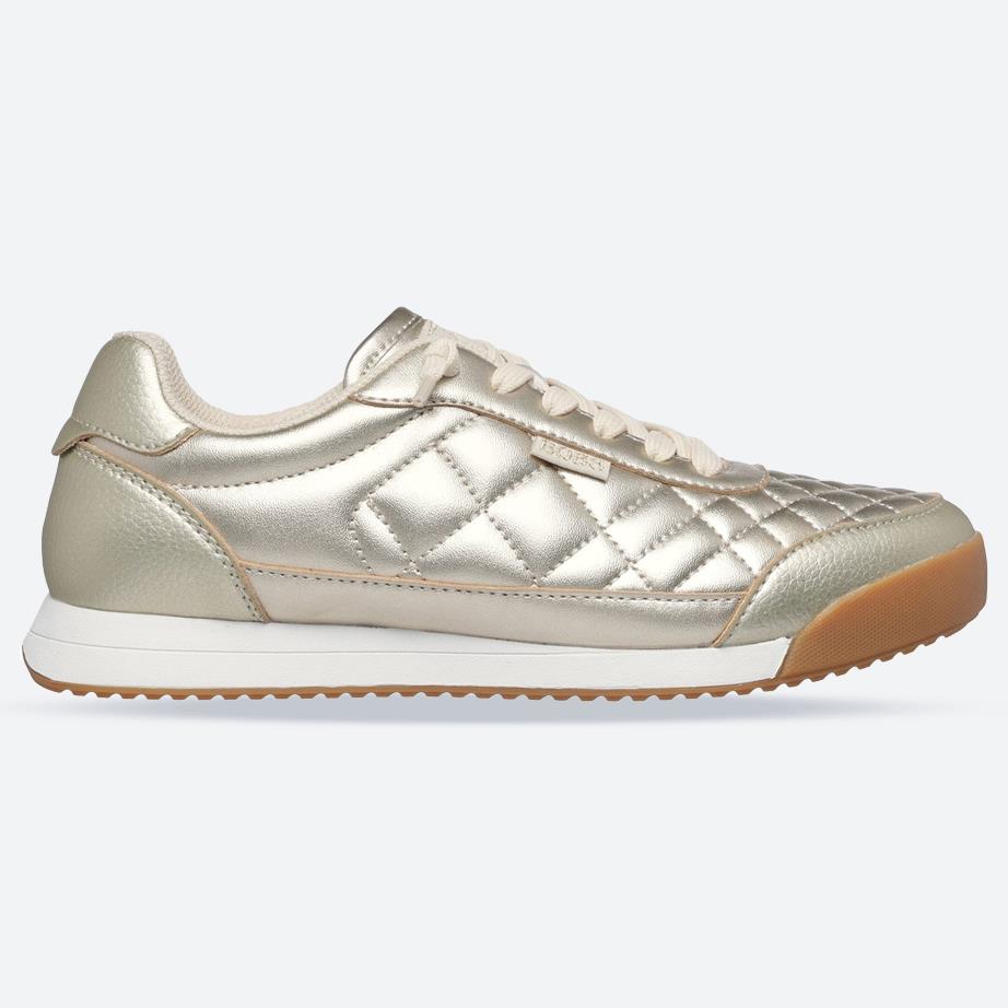 Women's Wide Fit Skechers 114596 Bobs Billie Wild Comfort Shoes in Gold - Image 1