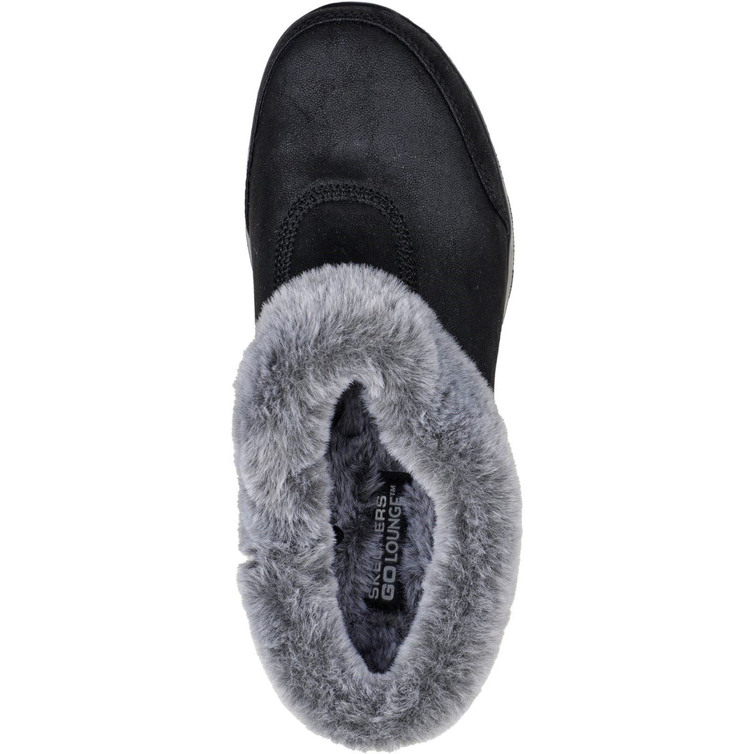 Women's Wide Fit Skechers 175254 Go Lounge On The Go Joy Gratify Shoes in Black/Grey - Image 5