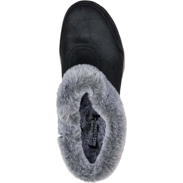 Women's Wide Fit Skechers 175254 Go Lounge On The Go Joy Gratify Shoes in Black/Grey - Image 1