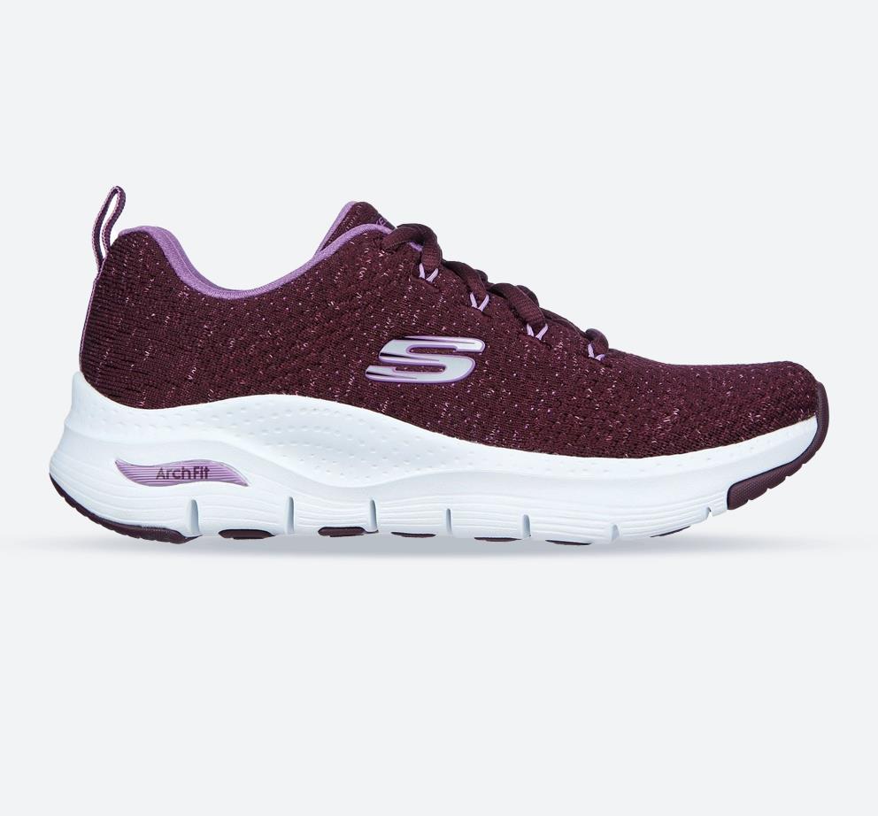 Women's Wide Fit Skechers 149713  Arch Fit Glee For All Trainers in Plum - Image 1