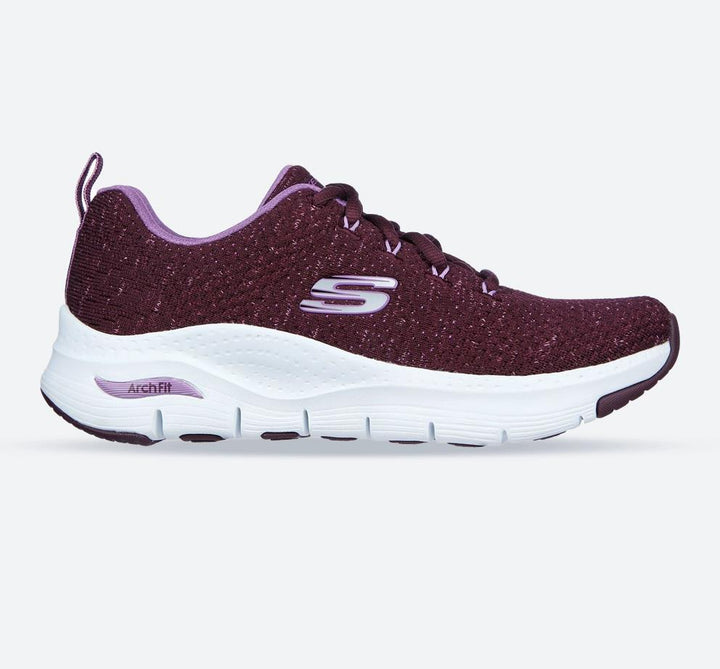 Women's Wide Fit Skechers 149713  Arch Fit Glee For All Trainers in Plum - Image 1