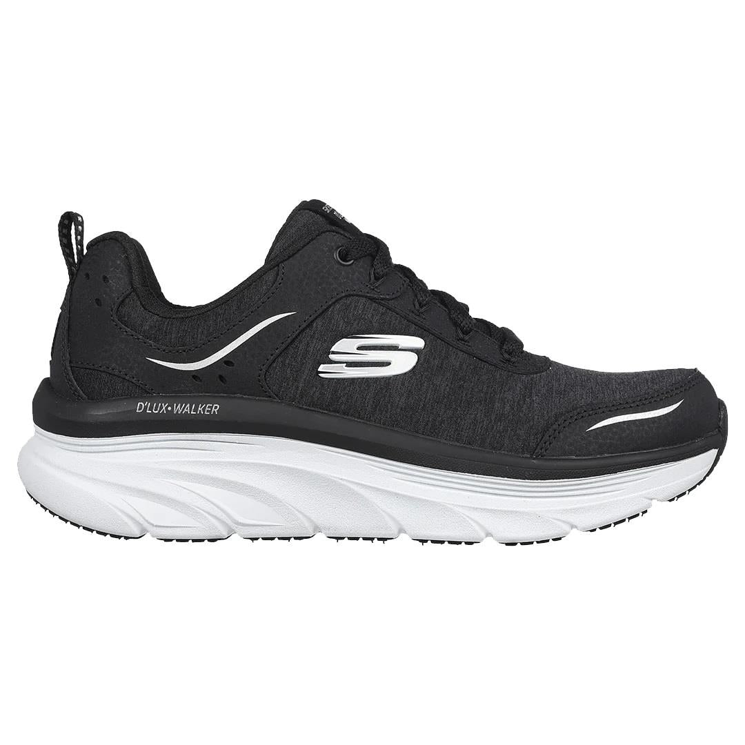 Women's Wide Fit Skechers Relaxed Fit 149336 D'lux Walker Cool Groove Trainers in Black/White - Image 2