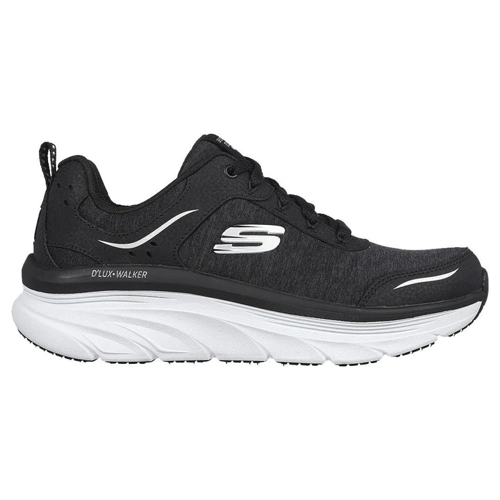 Women's Wide Fit Skechers Relaxed Fit 149336 D'lux Walker Cool Groove Trainers in Black/White - Image 1