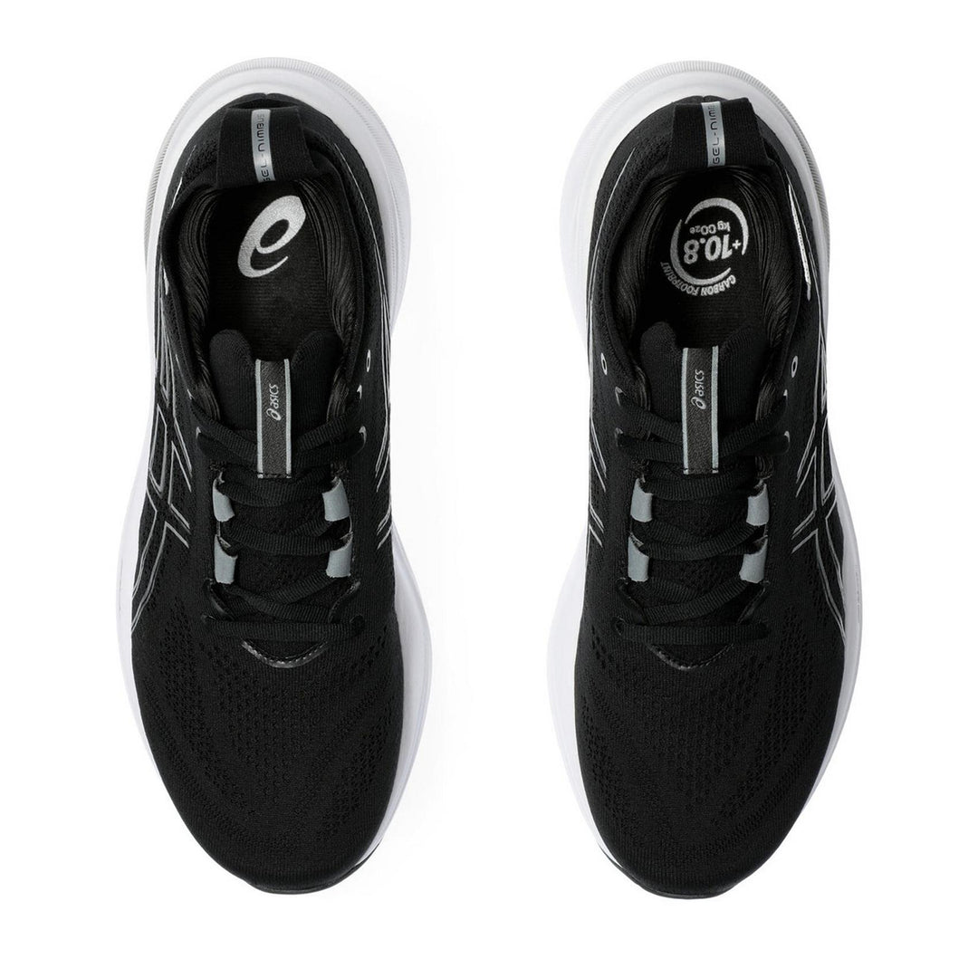 Men's Wide Fit Asics Gel Nimbus 26 Running Trainers in Black/Graphite Grey - Image 6