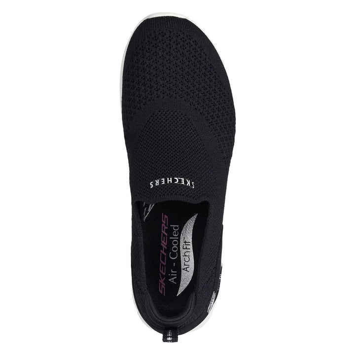 Women's Wide Fit Skechers 104164 Arch Fit Refine Don't Go Trainers - Black in Black - Image 1