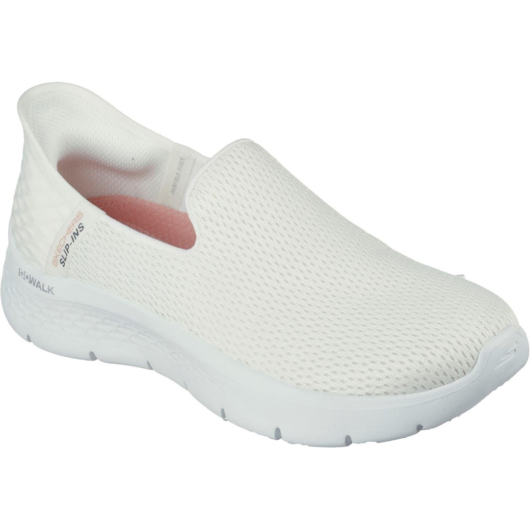 Women's Wide Fit Skechers 124963 Slip-ins Go Walk Flex Relish Trainers in Off White - Image 3