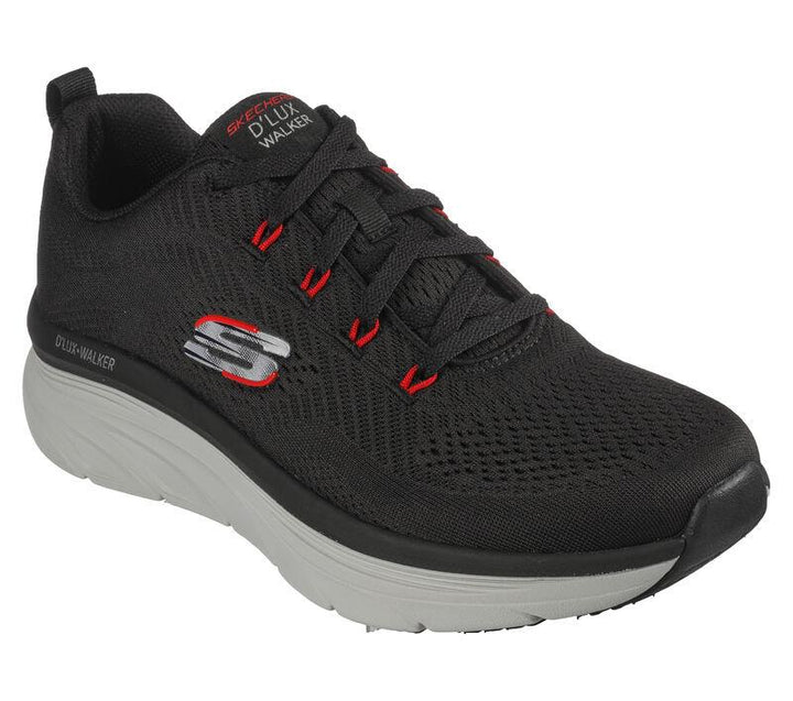 Men's Wide Fit Skechers 232364 Relaxed Fit Meerno D'lux Walker Trainers in Black/Red - Image 1