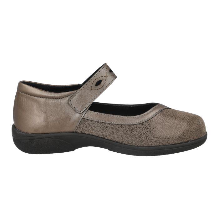 Women's Wide Fit DB Hythe Shoes in Black Lea / Stretch - Image 9