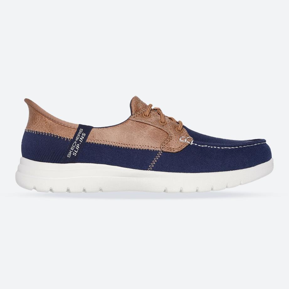 Women's Wide Fit Skechers 136536 Slip-ins On The Go Flex Palmilla Trainers in Navy - Image 1