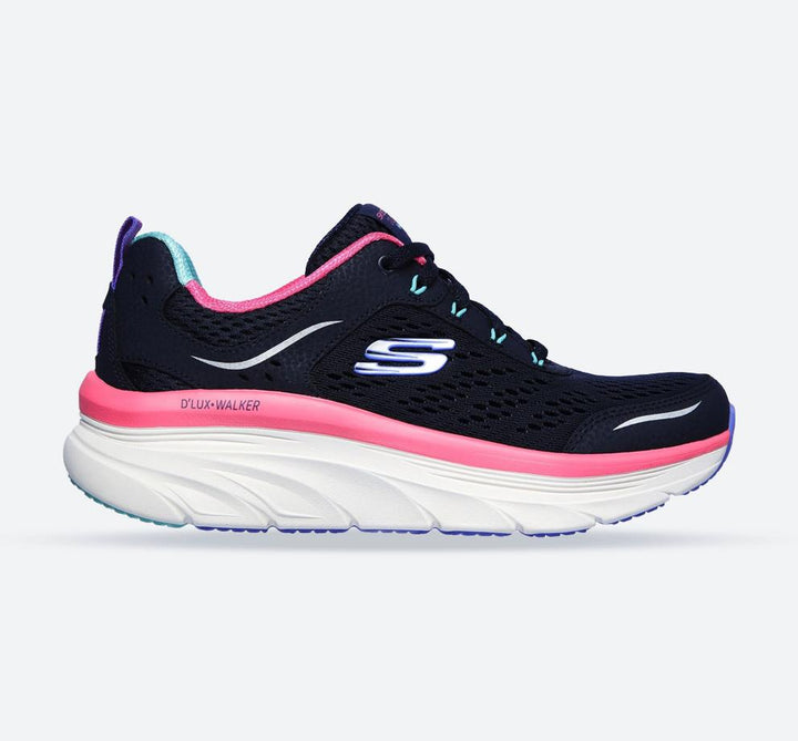 Women's Wide Fit Skechers 149023 D'lux Walker Infinite Motion Sports Trainers - Navy/Multi in Navy/Multi - Image 1