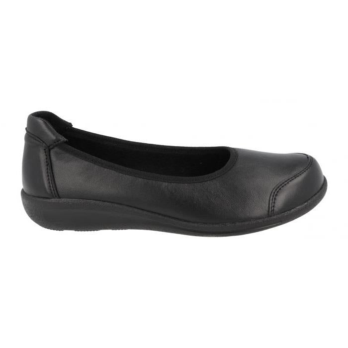 Women's Wide Fit DB Whitethroat Shoes in Black Stretch / Lea - Image 2