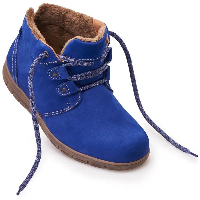 Women's Wide Fit Cosyfeet Megan Boots in Cobalt Blue - Image 4