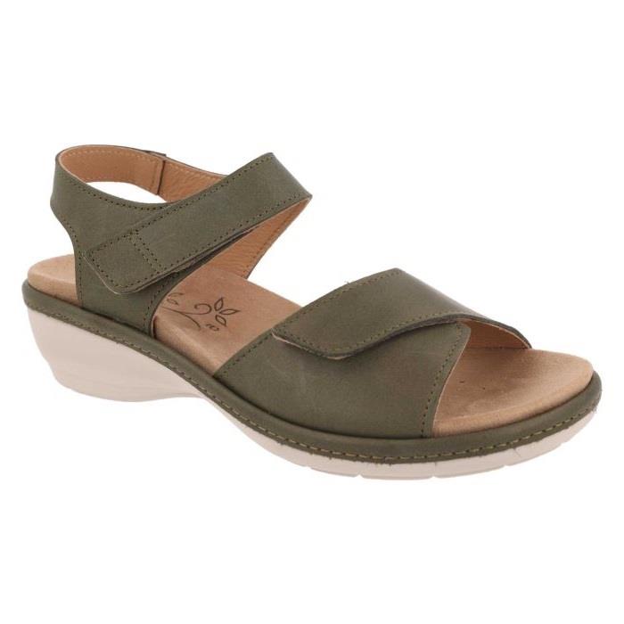 Women's Wide Fit DB Saxifrage Sandals in Black Leather - Image 12
