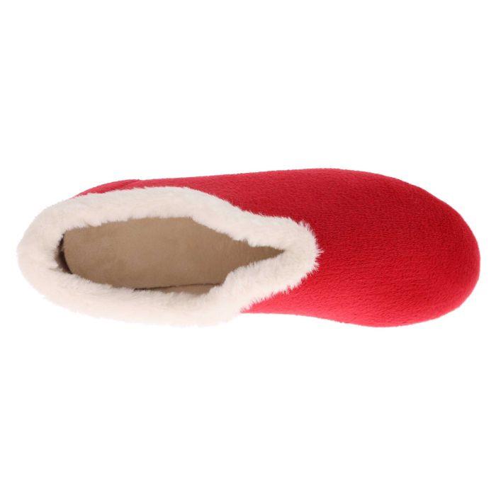 Women's Wide Fit DB Faye Slip on Slippers in Red Velour - Image 20