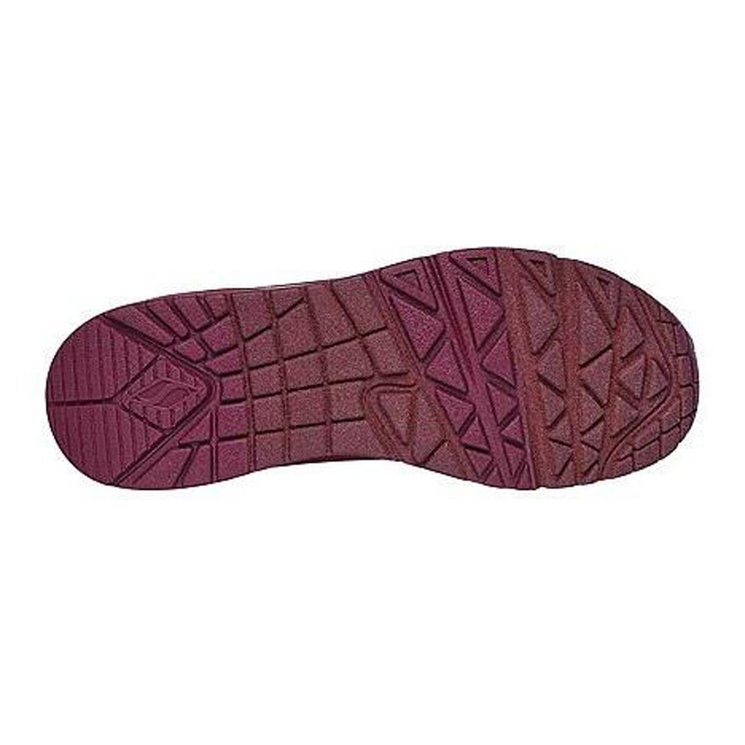 Women's Wide Fit Skechers 73690 Uno Stand On Air Sports Trainers - Plum in Plum - Image 6
