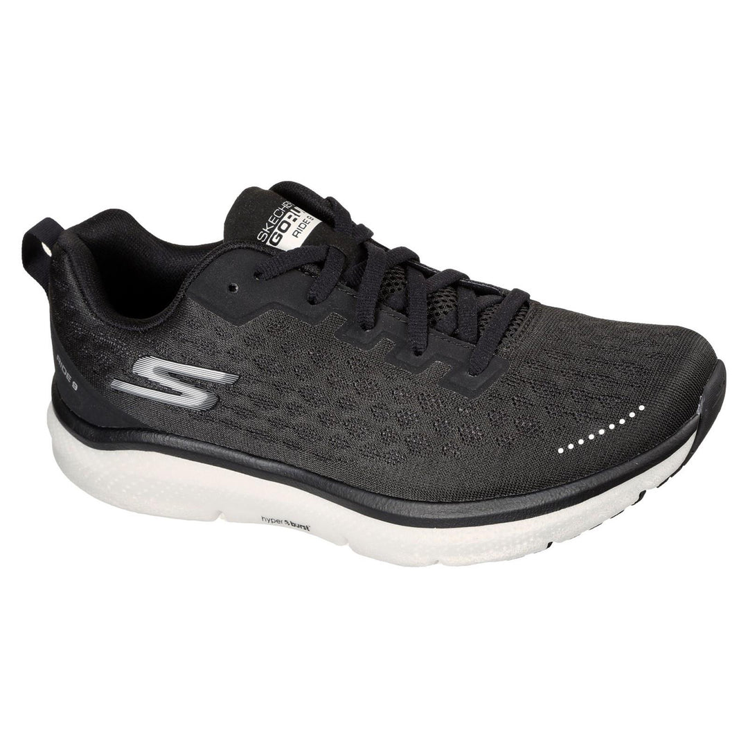 Men's Wide Fit Skechers 246005 Go Run Ride 9 Trainers in Black/White - Image 3