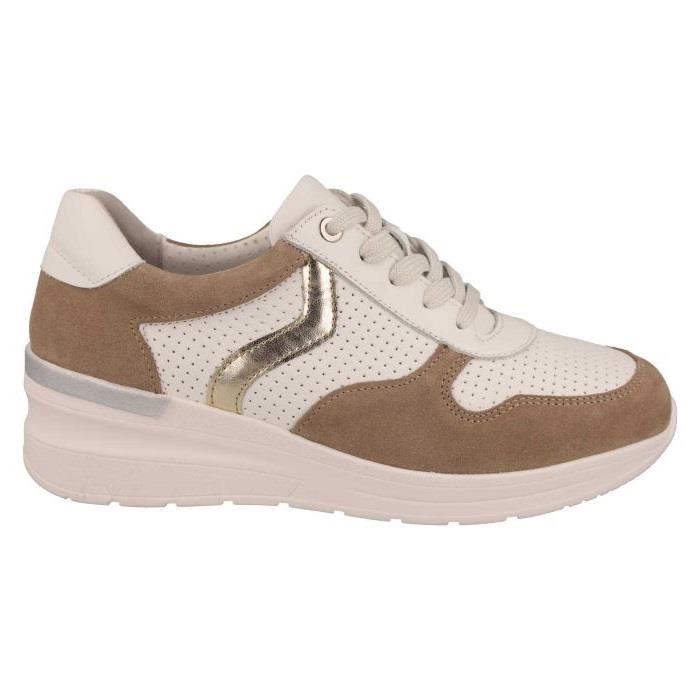 Women's Wide Fit DB Speedwell Trainers in White Leather / Black Suede - Image 1