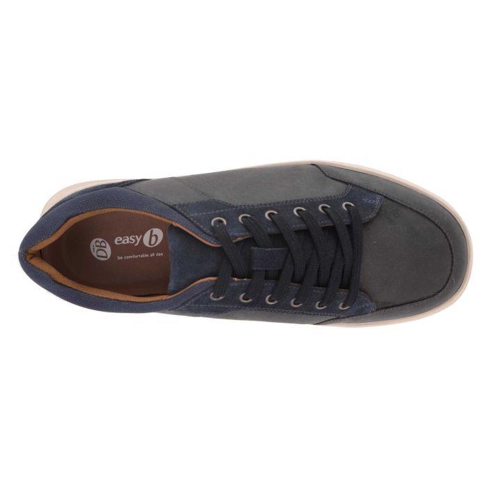 Men's Wide Fit DB Albie Shoes in Navy Leather / Navy Suede - Image 1
